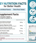 Nutrition facts label of Chelated Calcium Magnesium Zinc Multimineral Capsules For Strong Bones And Teeth, 4 Pack Of 90 Capsules