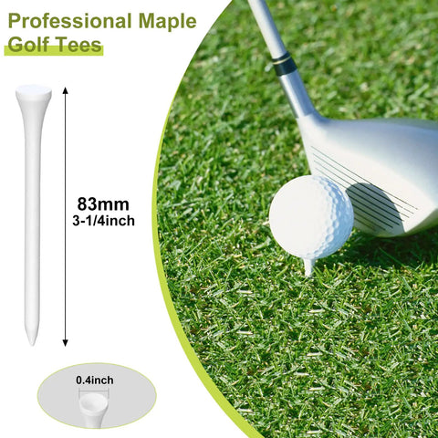 One Thousand Bulk Golf Tees Three And One Quarter Inch Wooden Bamboo Tees White For Practice And Training with golf club