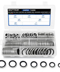 245 Pieces SAE Bonded Sealing Washers Set 7 Sizes NBR Rubber Gaskets Zinc Plated Steel Self Centered Crush Washers