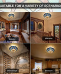Three Light Tiffany Style Ceiling Fixture, 16 Inch Stained Glass Flush Mount For Bedroom, Dining Room, Living Room