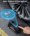 Tire Inflator Portable Air Compressor For Cars Fast Inflation Electric Air Pump With Auto Shut Off And Digital Pressure Gauge