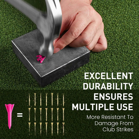 1.5 Inch 5 Prong Golf Tees Bulk Pack Plastic Short Tees For Irons And Hybrids Improve Ball Contact Durability Demonstration