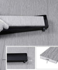 Matte Black 24 Inch Linear Shower Floor Drain With Dual Tile Insert Cover For Seamless Install, showing the tile insert.