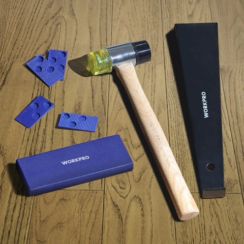 Laminate Wood Flooring Installation Kit With Reinforced Double Faced Mallet Heavy Duty Pull Bar Tapping Block And 30 Piece Spacers Included