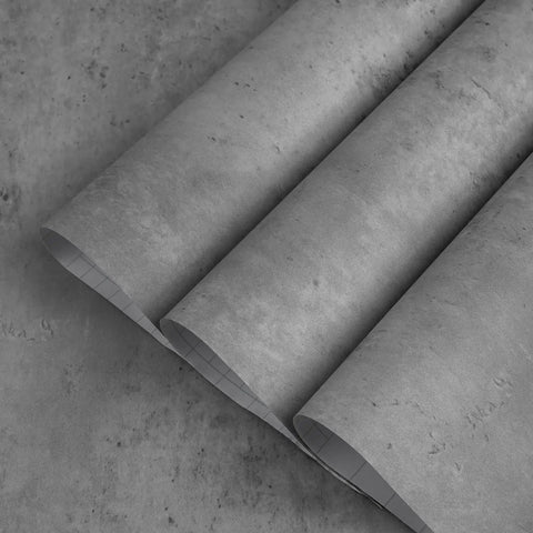 Extra Wide Concrete Texture Peel And Stick Wallpaper Grey Contact Paper 32x394 Inch Matte Thick Adhesive Waterproof Vinyl Roll