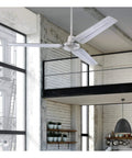 Jax 56 Inch Modern Industrial Ceiling Fan With Remote Control Brushed Nickel Finish in loft apartment