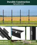 10 Pack 5 Feet Heavy Duty Metal U-Posts For Wire Fence And Temporary Fencing No-Dig Garden Stakes Electric Corner Anchors