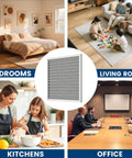 Collage featuring 20x20x1 HVAC Furnace Air Filter Washable And Reusable in bedrooms, living rooms, kitchens, and offices.