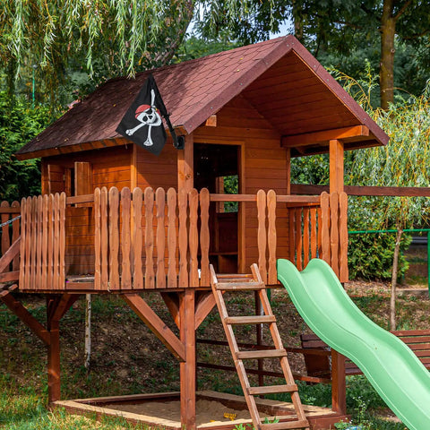 Double Sided Pirate Flag Swing Set Kit With Pole And Mounting Hardware For Backyard Adventures Ready To Mount Easy Install Outdoor Treehouse Decor 20 Inch Pole And 15.35 By 10.6 Inch Flag Made Of 200D Polyester