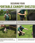 Steps to secure your Instant Setup Pop Up Screen Tent No Tool Setup 11.5 Ft 6 Person Bug Free Outdoor Shelter.
