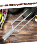 Heavy Duty Garden Fork Broad Fork For Gardening And Digging on wooden surface with tackle box and boots