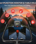 Multifunction monitor and tablet holder on Magnetic Resistance Stationary Bike For Home Use With App Sync Indoor Cycling