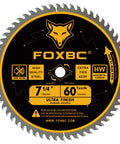 Premium 7 1 4 Inch Circular Saw Blade With Sixty Teeth ATB Design For Ultra Smooth Wood Cuts, 60 tooth hard metal carbide blade.