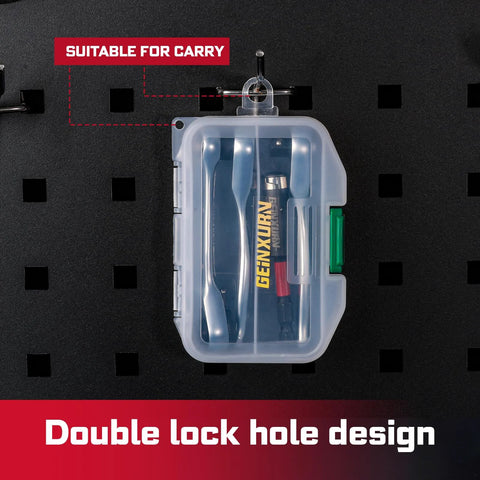 Mini Four Piece One Quarter Inch Drive Ratchet Wrench Set in clear case with hanging feature