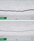 Before and after image showing concrete crack repair with Market Grade Foam Backer Rod For Reliable Gap Sealing And Concrete Crack Filling, Heavy Duty Caulk Saver Joint Rope 1 Inch By 10 Feet, Squishes Down Easy For Crisp Paint Ready Edges.