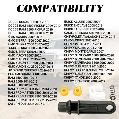 Five Piece Transmission Shifter Linkage Cable Bushing Repair Kit Fits Chevy Silverado 1500 2500 3500 Buick Cadillac GMC RAM compatibility list