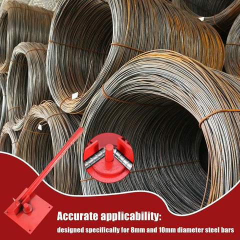 Steel Rod Bender For 8mm And 10mm Metal Rods Heavy Duty Metal Bending Tool For Construction, with coiled steel rods