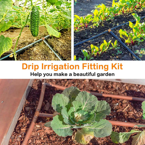 20 Piece Drip Irrigation Tee Fittings for 1/2 Inch Tubing Barbed 3 Way Connectors 0.600 Inch ID in garden installation