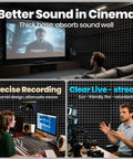Black And Grey Pyramid Acoustic Panels 50 Pack With Strong Adhesive Squares Noise Reducing Kit installed in a home cinema and studio.