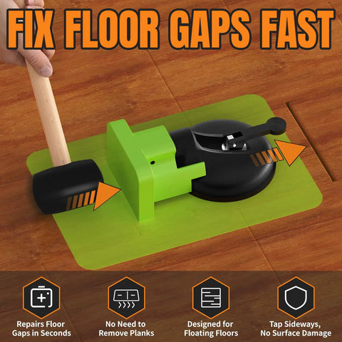 Floor Gap Fix Tool Kit With Suction Cup And Rubber Mallet For Floating Floors Repair Laminate LVP Engineered Wood Includes Silicone Pad