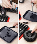 Must-Have Compact 12-Piece RC Tool Kit with short handle, hex drivers, anti-static tweezers, magnetic tray for micro crawlers