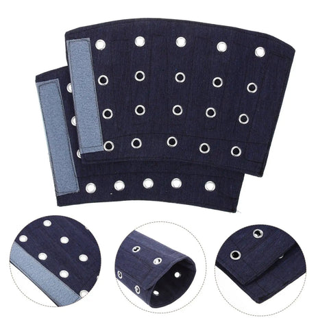 Cut Resistant Wrist Sleeves With Breathable Forearm Guards showcasing dark blue fabric and grommets for tool handling protection.
