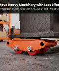 Beefy Heavy Duty Machinery Skate Dolly With Four PU Wheels And 360 Degree Swivel Industrial Steel Mover For Large Equipment Warehouse Transport Simple Underload Positioning And Smooth Rolling, 8T set of 4