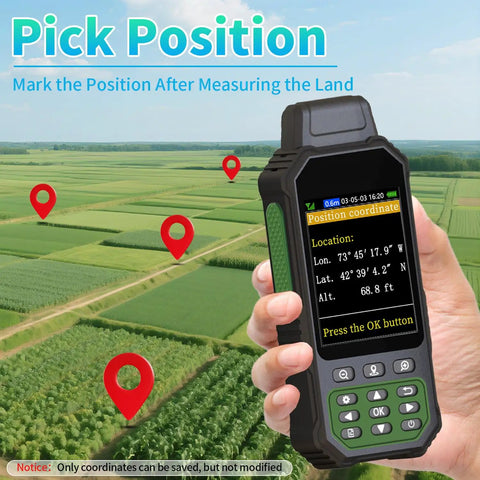 Handheld GPS Surveying Gadget With 3.2 Inch Color Screen And Multi GNSS Support Seven Measuring Modes For Land Area Length Slope And Save Coordinates Points On The Job For Quick Accurate Mapping, handheld GPS on field