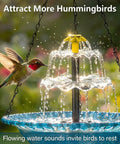 Sun Powered Hanging Bird Bath Fountain With Cascade Water Feature For Outdoor Garden Patio Backyard Lawn Decor Blue No Wiring Needed Easy Setup And Water Motion To Attract Birds And Elevate Your Outdoor Space