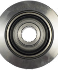 Heavy Duty Cast Iron Rear Differential Pinion Flange Direct Bolt On Replacement For Select Chevy And Gmc Trucks, top view showing gear teeth.