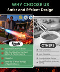 Powerful Propane Torch Gun For Kitchen And BBQ With Adjustable Flame CSA Certified High Heat Up To 2462 Fahrenheit shown in use