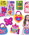 Kids Sewing Kit For Beginners 6 Easy DIY Felt Crafts For Girls Aged 4 5 6 7 8 Learn To Sew Unicorn Purse Bags Picture Frame