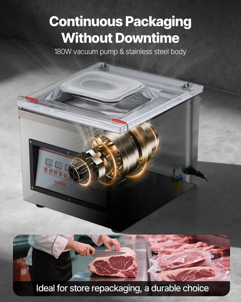 Chamber Vacuum Sealer 320W Power For Wet Foods And Meats Vacuum Packing Machine with durable stainless steel, compact size