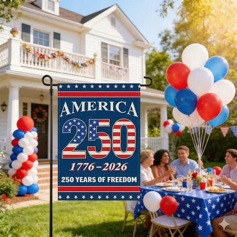 Double Sided 12 By 18 Inch 250 Years American Garden Flag All American Pride Patriotic Yard Flag 1776 2026 United States Anniversary Decor