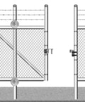Rock Solid Chain Link Gate Latch Kit Compatible With 1 5/8 And 1 7/8 Inch Pipe Includes Bolts And Nuts For No Sweat Installation Case Of Ten showing chain link fence gates.