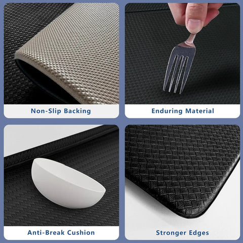 Game Changing Anti Fatigue Kitchen Mat Set With Memory Foam Runner And Sealed Dust Proof Edges For Standing Comfort In Kitchens And Offices Total Leg Relief And Built For Long Run Durability features non-slip backing and enduring material.