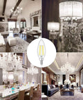 E12 Candelabra LED Bulbs Dimmable 4000K Natural White 60W Equivalent Type B Light Bulb for Chandeliers and Ceiling Fans