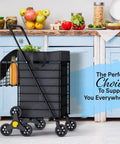 Stair Climbing Shopping Cart With Waterproof Basket Liner And 360 Degree Swivel Wheels in kitchen setting