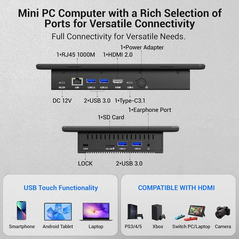Real Deal 11 6 Inch Industrial Embedded Panel Pc With A Crackin Touchscreen Display Runnin The Beefy Intel N5100 Engine Booting Windows 11 For Smooth Sailin Multitasking And Tough As Nails Daily Grind Performance with USB ports and HDMI connection.