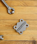 Mini Butterfly Cabinet Hinges 24 Piece Set With Replacement Screws Silver Iron Hardware on wooden surface