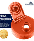 Wide Mouth Plastic Mason Jar Lids 4 Pack With Flip Cap Pour Spout And Drink Hole No Spill Easy Pour Fits Kerr Ball Canning Jars For Wet Dry Food And Liquids Made In USA Orange