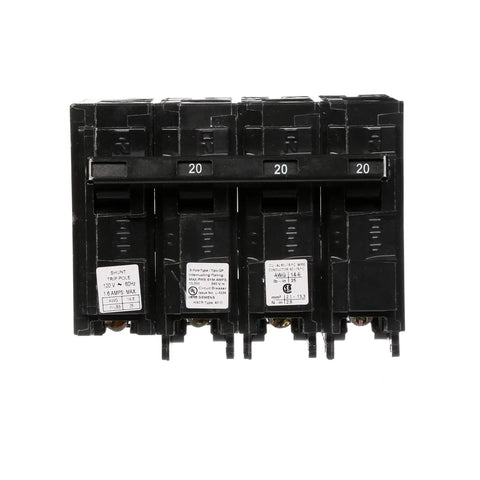 Q32000S01 20 Amp Three Pole 120 240 Volt Circuit Breaker With External Shunt Trip UL Listed Type MPT front view