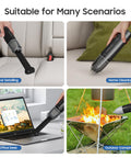 Cordless Handheld Vacuum Cleaner, Ultralight And Super Handy for car, home, office, camping; 2 in 1 suction and blower, black
