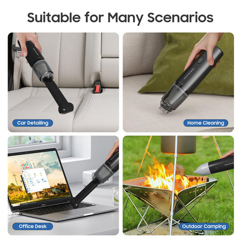 Cordless Handheld Vacuum Cleaner, Ultralight And Super Handy for car, home, office, camping; 2 in 1 suction and blower, black