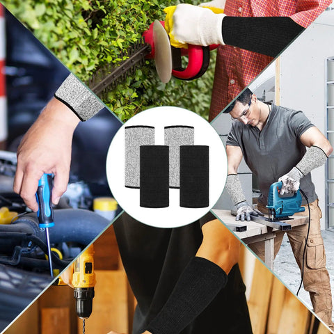 Solid Cut Resistant Forearm Sleeves With A Grippy Nonslip Fit and Thick Reinforced Seaming for DIY tasks and protection.