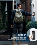 Lighted Wired Doorbell Button With Metal Wall Mount In Black Waterproof LED Push Button For Home Durable Weatherproof Doorbell Easy Install No Fuss High Visibility Illumination Long Lasting Performance on exterior wall