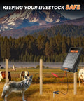 All Day Solar Electric Fence Charger Delivers 0.18 Joule Pulse For Up To 10 Miles Of Fence, Portable Solar Energizer in outdoor setting
