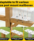 Mailbox Mounting Bracket For Post Mount Mailboxes, Fits 4x4 Wood Or Hollow Posts, White Mounting Plate installation guide
