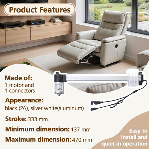 Zero Hassle Replacement Lift Chair Motor For Power Recliners Featuring Simple Wiring And Straightforward Hookup Design with motor and connectors.