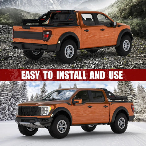 Heavy Duty Universal Truck Bed Roll Bars Adjustable Sport Chase Rack For Midsize Pickup Rigs showcasing installed truck setup.